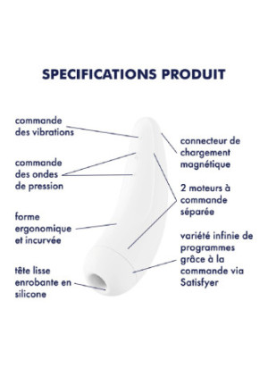 Stimulateur blanc connecté Curvy 2+ Satisfyer - CC5972400020